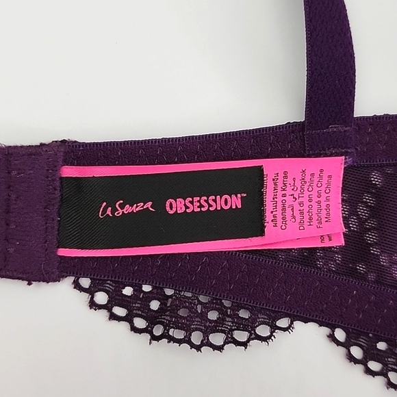 ⭐️2/ $40⭐️ La SENZA Obsession Dark Plum Purple Push Up Underwire Lace Bra 38D - Picture 13 of 14